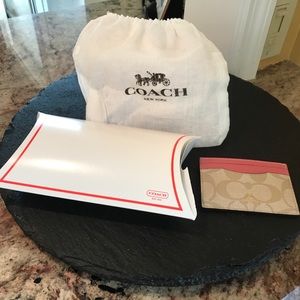 Coach Logo Leather Card Case